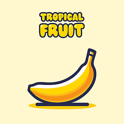 일러스트 바나나 사람없음 여름 플랫 열대과일 국내일러스트 AI파일 계절 과일 파일형식 벡터