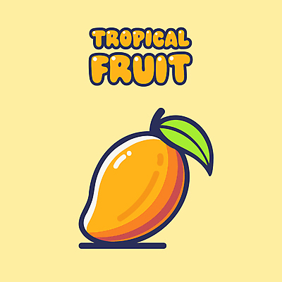 일러스트 사람없음 여름 플랫 열대과일 망고 국내일러스트 AI파일 계절 과일 파일형식 벡터