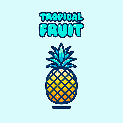 일러스트 사람없음 여름 플랫 파인애플 열대과일 국내일러스트 AI파일 계절 과일 파일형식 벡터