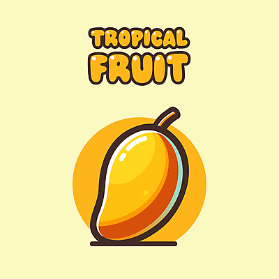일러스트 사람없음 여름 플랫 열대과일 망고 국내일러스트 AI파일 계절 과일 파일형식 벡터