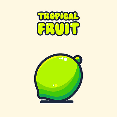 일러스트 사람없음 여름 플랫 열대과일 라임 국내일러스트 AI파일 계절 과일 파일형식 벡터