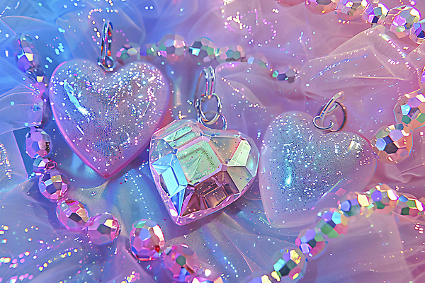 JPG 편집이미지 사람없음 반짝임 모형 하트 고리 보석 디지털합성 편집실사 AI포토 AI콘텐츠 모양 모션 광석 CG 파일형식