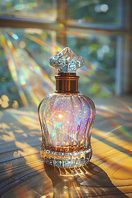 JPG 편집이미지 창문 사람없음 빛 반짝임 모형 투명 보석 디지털합성 향수병 편집실사 AI포토 AI콘텐츠 모션 광석 향수 CG 병_담는 파일형식