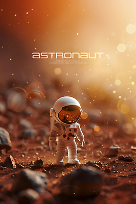 전신 PSD 편집이미지 한명 성인 반사 3D 미니어처 우주비행사 암석 보케 우주복 화성 성인한명만 편집소스 편집3D 1 옷 사람 모형 우주 행성 돌_바위 디지털합성 성인만 파일형식