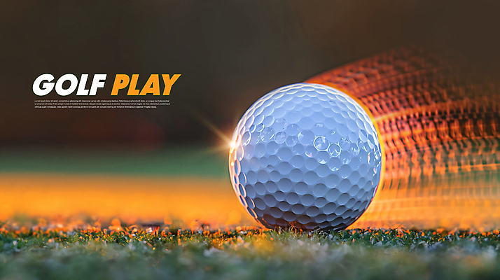 PSD 편집이미지 과학 골프 미래 골프공 초원 사람없음 주황색 첨단 신기술 이미지편집 컬러 컨셉 공 골프용품 기술 구기 파일형식