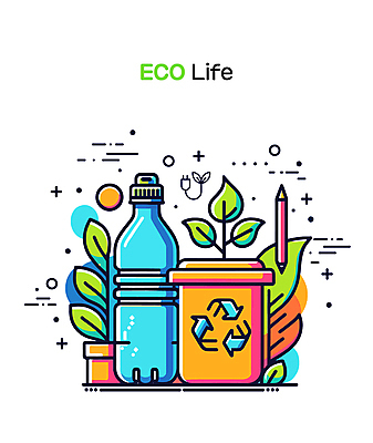 식물 화분 일러스트 나뭇잎 사람없음 라이프 연필 재활용 플라스틱 에코 자연친화 정화 국내일러스트 AI파일 잎 자연 재질 학용품 생활 필기구 환경 친환경 파일형식 벡터