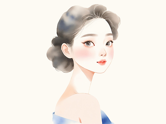 PSD 여자 일러스트 한명 상반신 성인 화장 뷰티 미인 피부관리 스킨케어 성인여자한명만 국내일러스트 1 사람 여자한명만 성인여자만 파일형식