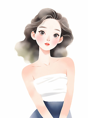 PSD 여자 일러스트 한명 상반신 성인 화장 뷰티 미인 피부관리 스킨케어 성인여자한명만 국내일러스트 1 사람 여자한명만 성인여자만 파일형식