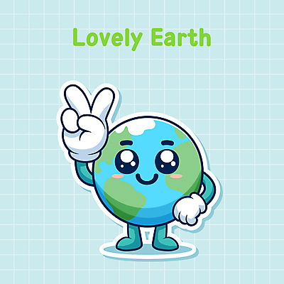 일러스트 미소 사람없음 파란색 귀여움 환경 보호 친환경 브이 긍정 격자 국내일러스트 일러캐릭터 지구캐릭터 AI파일 캐릭터 지구 컬러 컨셉 무늬 표정 손짓 파일형식 벡터