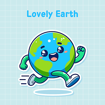 일러스트 건강 미소 사람없음 파란색 달리기 운동 귀여움 환경 에너지 보호 격자 활기 지구의날 국내일러스트 일러캐릭터 지구캐릭터 AI파일 캐릭터 기념일 지구 컬러 컨셉 무늬 모션 표정 파일형식 벡터