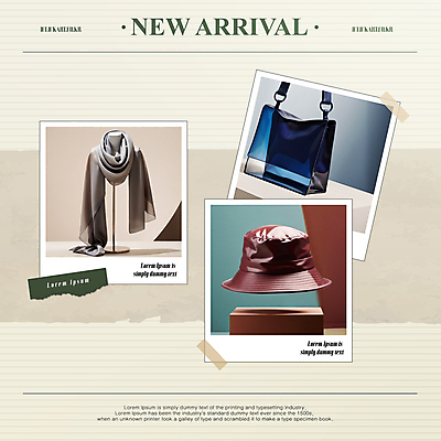 템플릿 편집 모자 패션 가방 사람없음 목도리 알림 디지털합성 아이템 신상품 이미지템플릿 AI파일 잡화 상품 파일형식 벡터