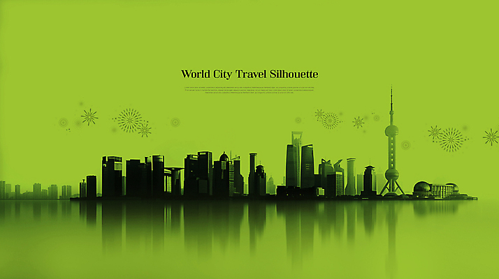 PSD 편집이미지 실루엣 여행 빌딩 사람없음 초록색 세계 글로벌 대도시 동방명주탑 랜드마크 이미지편집 컬러 촬영기법 건물 탑 도시 상하이 파일형식