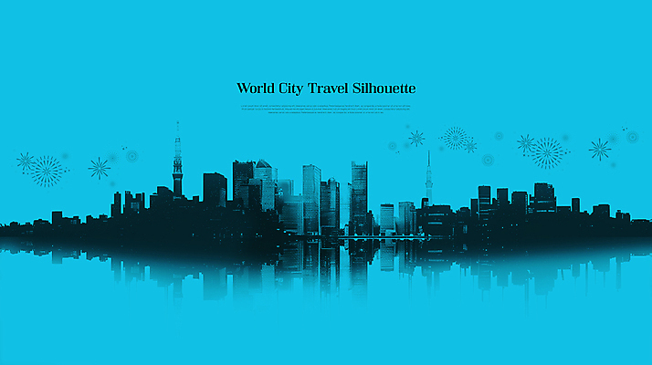 PSD 편집이미지 실루엣 여행 하늘색 빌딩 사람없음 세계 글로벌 고층빌딩 대도시 랜드마크 이미지편집 촬영기법 건물 파란색 도시 파일형식