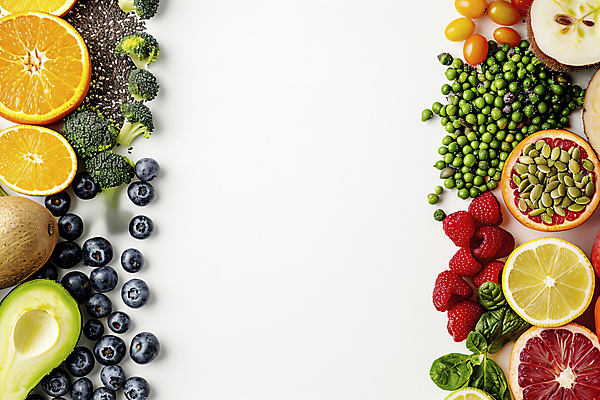 JPG 편집이미지 토마토 채소 오렌지 프레임 사람없음 사과 브로콜리 레몬 자몽 블루베리 산딸기 바질 아보카도 호박씨 카피스페이스 슈퍼푸드 편집실사 AI포토 AI콘텐츠 과일 씨앗 공백 CG 건강식품 파일형식