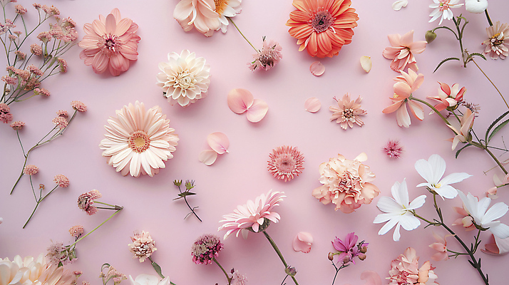 JPG 편집이미지 꽃 분홍색 백그라운드 프레임 사람없음 화려 편집실사 AI포토 AI콘텐츠 식물 컬러 컨셉 CG 파일형식