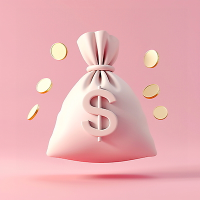PSD 아이콘 분홍색 돈 입체아이콘 사람없음 3D아이콘 3D 달러 동전 돈자루 자본 수익 재정 컬러 경제 재산 입체 디지털합성 파일형식