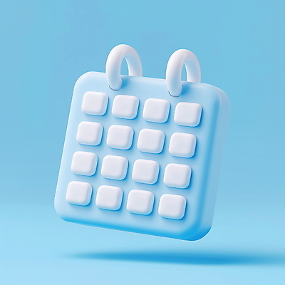 PSD 아이콘 입체아이콘 사람없음 파란색 3D아이콘 3D 달력 컬러 입체 디지털합성 파일형식