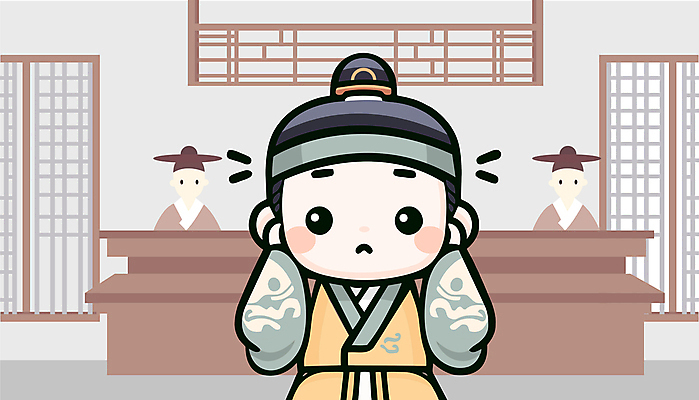 캐릭터 남자 일러스트 성인 세명 갈색 귀여움 궁전 한복 왕 귀막기 조선시대 신하 성인남자만 국내일러스트 일러캐릭터 AI파일 한국전통 컬러 컨셉 고건축 사람 손짓 역사 전통의상 남자만 성인만 파일형식 벡터