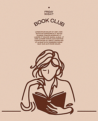 여자 포스터 라인일러스트 일러스트 레저 휴식 한명 상반신 성인 취미 책 독서 갈색 평화 교양 집중 읽기 심플 성인여자한명만 몰입 독서모임 국내일러스트 AI파일 1 컬러 컨셉 모션 사람 여자한명만 성인여자만 파일형식 벡터