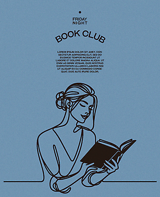 여자 포스터 라인일러스트 일러스트 레저 휴식 한명 상반신 성인 취미 책 파란색 독서 평화 교양 집중 심플 성인여자한명만 몰입 독서모임 국내일러스트 AI파일 1 컬러 컨셉 사람 여자한명만 성인여자만 파일형식 벡터