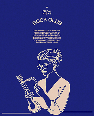 여자 포스터 라인일러스트 일러스트 레저 휴식 한명 상반신 성인 취미 책 파란색 독서 교양 우아함 집중 심플 성인여자한명만 몰입 독서모임 국내일러스트 AI파일 1 컬러 컨셉 사람 여자한명만 성인여자만 파일형식 벡터