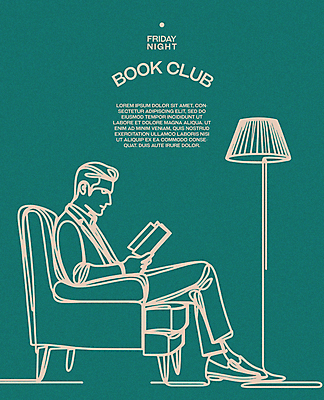 전신 남자 포스터 라인일러스트 일러스트 레저 휴식 조명 한명 성인 취미 책 초록색 인테리어 독서 교양 심플 성인남자한명만 안락 몰입 독서모임 국내일러스트 AI파일 1 디자인 컬러 컨셉 사람 남자한명만 성인남자만 파일형식 벡터