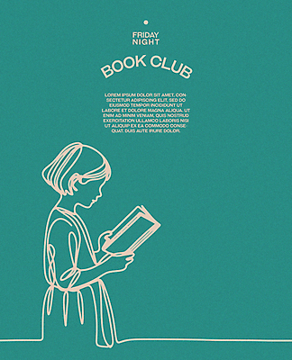 여자 포스터 어린이 라인일러스트 일러스트 레저 휴식 한명 서기 소녀 상반신 취미 책 초록색 독서 교양 집중 클럽 심플 소녀한명만 몰입 독서모임 국내일러스트 AI파일 1 컬러 컨셉 모션 사람 여자한명만 소녀만 파일형식 벡터