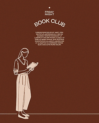 전신 여자 포스터 라인일러스트 일러스트 레저 휴식 한명 서기 성인 취미 책 독서 갈색 평화 교양 우아함 집중 심플 성인여자한명만 몰입 독서모임 국내일러스트 AI파일 1 컬러 컨셉 모션 사람 여자한명만 성인여자만 파일형식 벡터