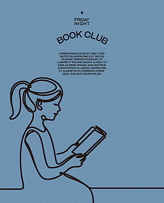 여자 포스터 라인일러스트 일러스트 레저 휴식 한명 앉기 상반신 성인 취미 책 파란색 독서 평화 교양 편안함 집중 심플 성인여자한명만 몰입 독서모임 국내일러스트 AI파일 1 컬러 컨셉 모션 사람 감각 여자한명만 성인여자만 파일형식 벡터