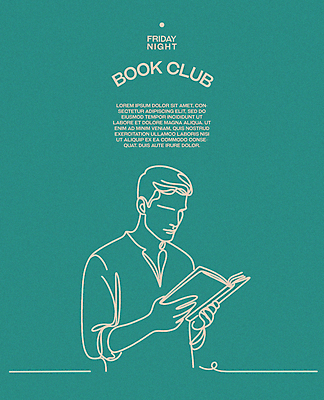 남자 포스터 라인일러스트 일러스트 레저 휴식 한명 서기 상반신 성인 취미 책 초록색 독서 교양 편안함 집중 심플 성인남자한명만 몰입 독서모임 국내일러스트 AI파일 1 컬러 컨셉 모션 사람 감각 남자한명만 성인남자만 파일형식 벡터