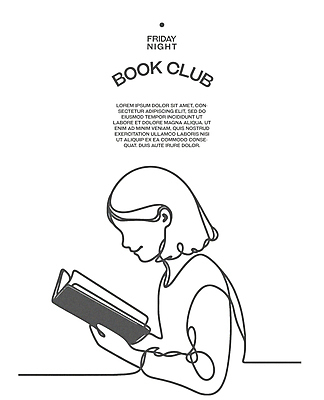 여자 포스터 라인일러스트 일러스트 레저 휴식 한명 서기 상반신 성인 취미 책 독서 교양 흰색 집중 모던 심플 성인여자한명만 몰입 독서모임 국내일러스트 AI파일 1 컬러 컨셉 모션 사람 여자한명만 성인여자만 파일형식 벡터