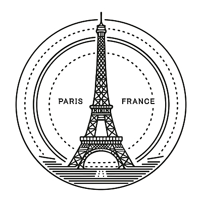 건축 일러스트 사람없음 세계 검은색 에펠탑 파리_프랑스 랜드마크 국내일러스트 AI파일 컬러 프랑스 파리 파일형식 벡터