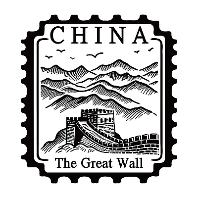건축 일러스트 자연 조류 산 사람없음 세계 검은색 중국 만리장성 랜드마크 국내일러스트 AI파일 동물 아시아 컬러 세계문화유산 성 생태계 파일형식 벡터