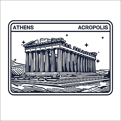 건축 일러스트 자연 사람없음 세계 검은색 돌_바위 성 아테네 랜드마크 국내일러스트 AI파일 건축물 컬러 그리스 생태계 파일형식 벡터