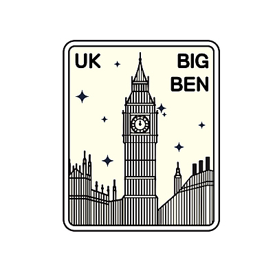 건축 시계 일러스트 영국 사람없음 세계 빅벤 랜드마크 베이지색 국내일러스트 AI파일 유럽 컬러 시계탑 런던 파일형식 벡터