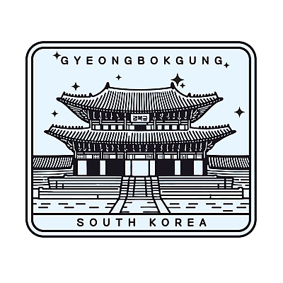 하늘색 일러스트 한국 사람없음 세계 경복궁 랜드마크 국내일러스트 AI파일 아시아 파란색 궁전 파일형식 벡터