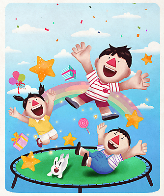 전신 PSD 구름 여자 남자 어린이 무지개 일러스트 상상 사탕 미소 소녀 소년 세명 친구 선물상자 점프 만세 토끼 어린이날 즐거움 5월행사 꽃가루 가정의달 풍선 어린이만 국내일러스트 자연요소 기념일 감정 포유류 관계 모션 디저트 표정 선물 사람 이벤트 반려동물 상자 5월 가루 파일형식