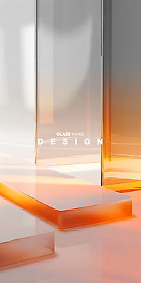 PSD 편집이미지 디자인 유리 추상 프레임 사람없음 빛 주황색 투명 디지털합성 모던 편집소스 이미지편집 컬러 무늬 재질 파일형식