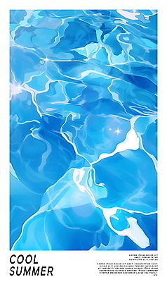 PSD 편집이미지 물결 백그라운드 수영장 사람없음 파란색 여름휴가 맑음 수면 시원함 상쾌 이미지편집 감정 컬러 날씨 휴가 물 파일형식 여름_계절