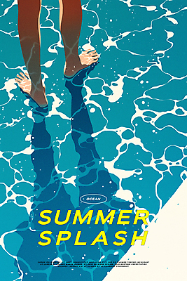 PSD 디자인 포스터 물결 바다 여행 일러스트 발 휴식 그림자 타이포그라피 해변 신체부위 파란색 여름휴가 자유 수면 국내일러스트 문자 컬러 컨셉 휴가 사람 물 파일형식 여름_계절