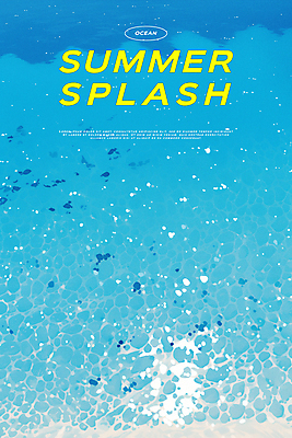 PSD 디자인 포스터 바다 여행 일러스트 휴식 타이포그라피 해변 사람없음 파란색 여름휴가 자유 수면 잔물결 국내일러스트 문자 물결 컬러 컨셉 휴가 물 파일형식 여름_계절