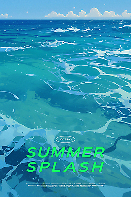 PSD 디자인 포스터 물결 바다 여행 일러스트 하늘 휴식 타이포그라피 해변 사람없음 파란색 여름휴가 자유 수면 국내일러스트 문자 컬러 컨셉 휴가 물 파일형식 여름_계절