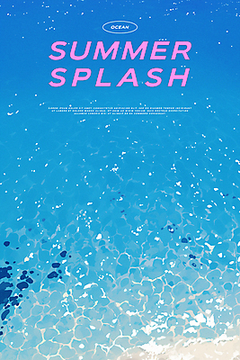 PSD 디자인 포스터 바다 여행 일러스트 휴식 타이포그라피 해변 사람없음 파란색 여름휴가 자유 수면 잔물결 국내일러스트 문자 물결 컬러 컨셉 휴가 물 파일형식 여름_계절