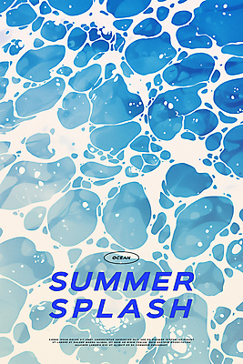 PSD 디자인 포스터 물결 바다 여행 일러스트 휴식 타이포그라피 해변 사람없음 파란색 여름휴가 자유 수면 국내일러스트 문자 컬러 컨셉 휴가 물 파일형식 여름_계절