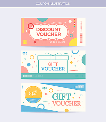 디자인 패턴 일러스트 사람없음 선물상자 세트 세일 원형 상품권 쿠폰 바코드 파스텔톤 기프트카드 국내일러스트 AI파일 도형 컬러 무늬 선물 상자 카드 파일형식 벡터