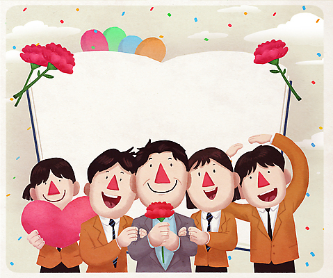 PSD 구름 학생 여자 교육 남자 일러스트 학교 청소년 사랑 미소 여러명 성인 책 팔짱 교사 하트 스승의날 카네이션 감사 5월행사 꽃가루 제자 가정의달 카피스페이스 국내일러스트 자연요소 모양 직업 기념일 꽃 감정 다수 모션 표정 사람 이벤트 공백 5월 가루 파일형식