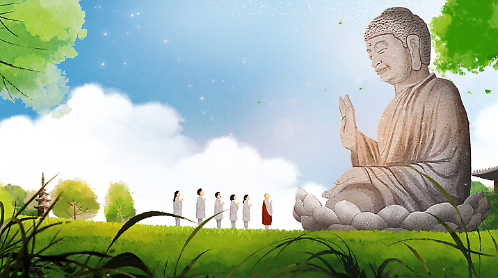 전신 PSD 나무 구름 여자 남자 종교 일러스트 자연 여러명 청년 성인 야외 동상 맑음 기도 풀 승려 불상 명상 부처 수양 템플스테이 성인만 국내일러스트 자연요소 식물 다수 불교 날씨 사람 조형물 체험 성직자 생태계 기념물 파일형식