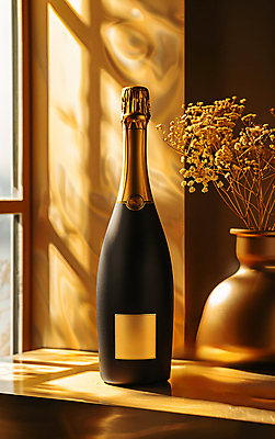 JPG 편집이미지 화분 창문 그림자 사람없음 빛 분위기 샴페인 음주 한병 드라이플라워 편집실사 AI포토 AI콘텐츠 1 꽃 컨셉 주류 CG 병_담는 파일형식