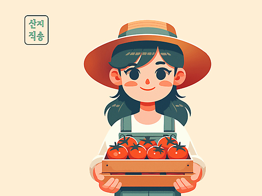 여자 토마토 일러스트 한명 들기 상반신 성인 판매 수확 신선 농부 나무상자 밀짚모자 직거래 성인여자한명만 산지직송 국내일러스트 AI파일 직업 모자_잡화 1 농업 채소 모션 사람 상자 거래 배송 여자한명만 성인여자만 파일형식 벡터 직송