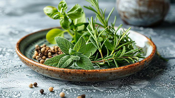 JPG 편집이미지 접시 재료 건강 사람없음 봄 허브 디지털합성 편집실사 AI포토 AI콘텐츠 식물 식기 계절 CG 파일형식